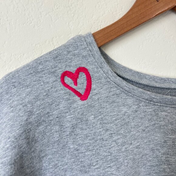 BedHead Pajama Top Womens Medium Mon Amour Sweatshirt Pink Heart Embroidered M - Picture 4 of 7
